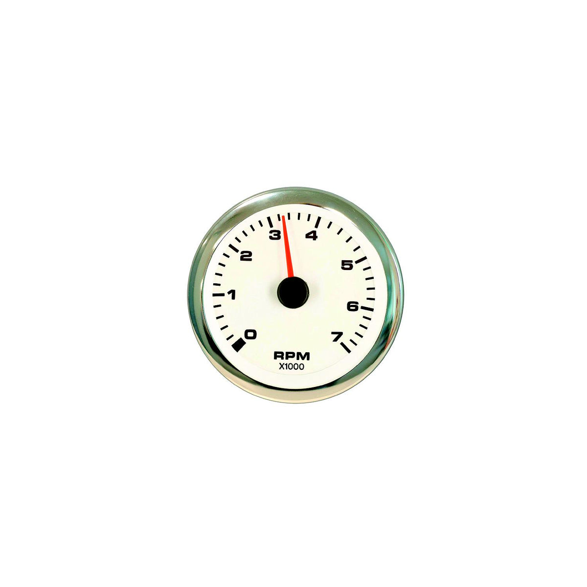 Sierra 62561P White Premier Pro Series 3" Stainless Steel Outboard & 4 Stroke Gas Engine 0-7,000 RPM Dial Range Tachometer Gauge with Outboard Alternator or Coil Sender Code -Modern Boat Sales & Service