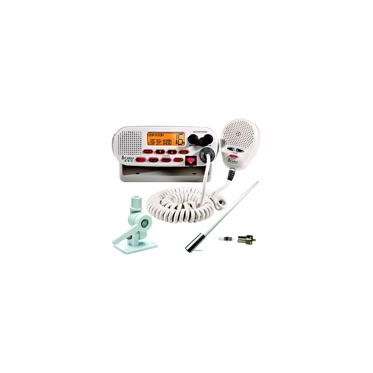 Cobra MRF45DSVK5 VHF Radio Package w/5'" Antenna & Mt. -Modern Boat Sales & Service