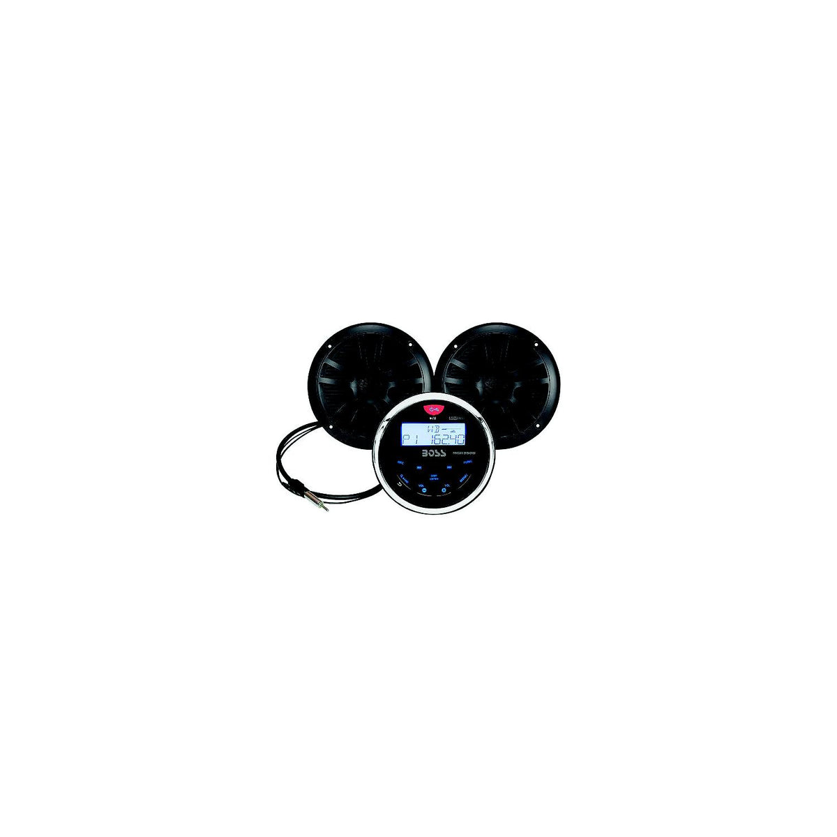 Boss Audio MCKGB350B6 Bluetooth® Black In-Dash Gauge Receiver Package w/ 6-1/2" Black Marine Speakers -Modern Boat Sales & Service