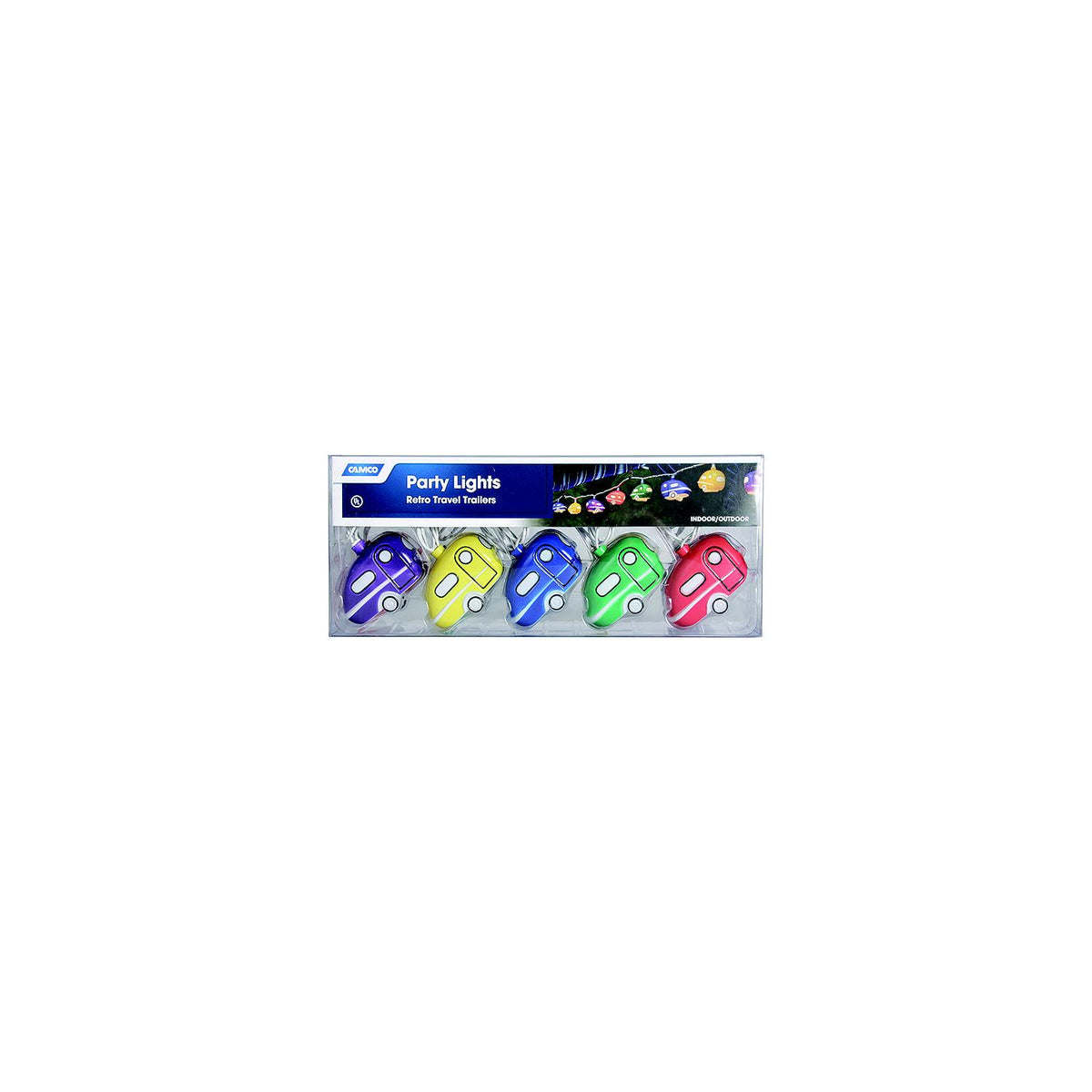 Camco Retro Travel Trailer 42655 Party Lights (Includes 10 Lights, Connector, 2 Spare Bulbs and Fuse) -Modern Boat Sales & Service