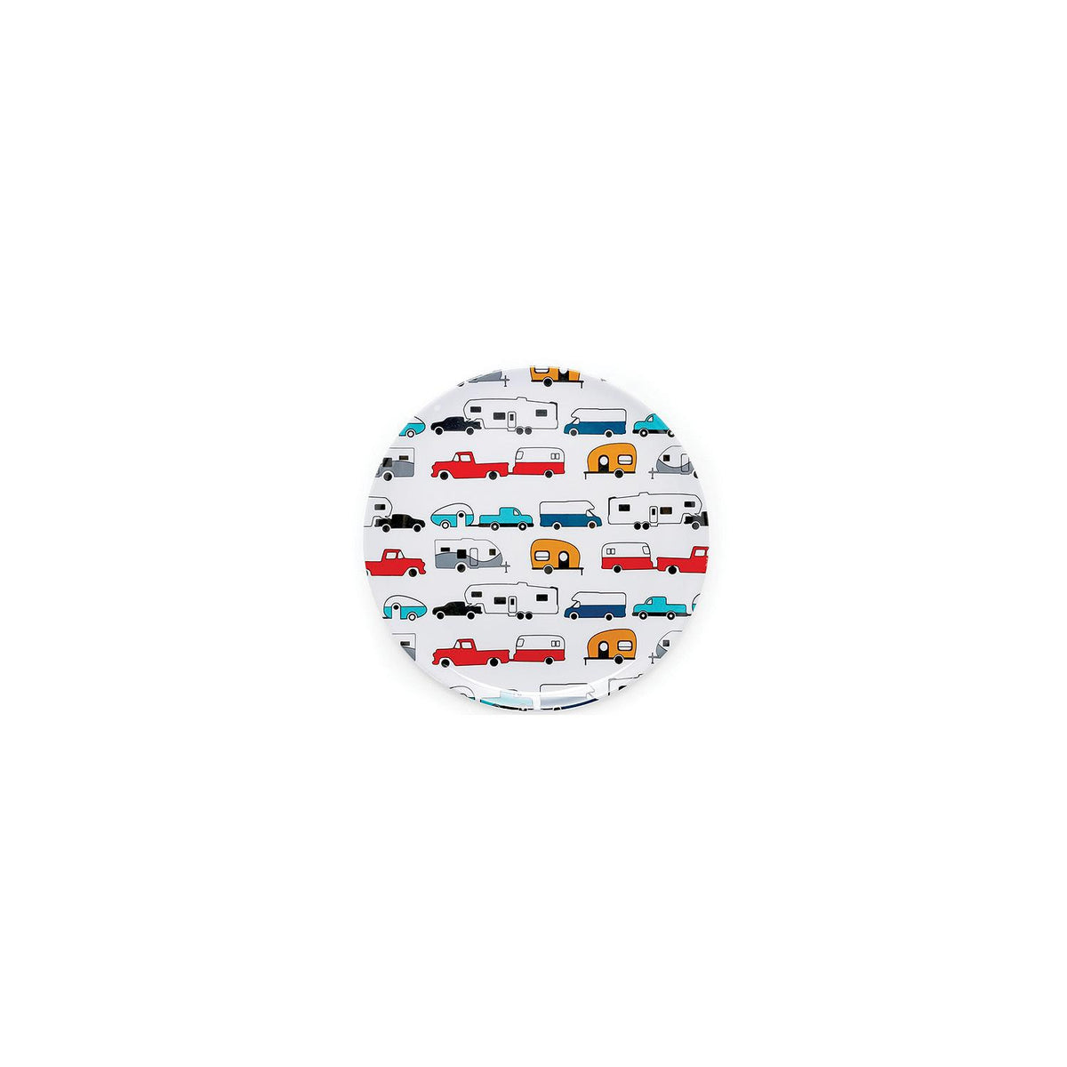 Camco 53224 Melamine Dishware, Multi-color RV & Truck Pattern, 9-3/4" Dinner Plate -Modern Boat Sales & Service