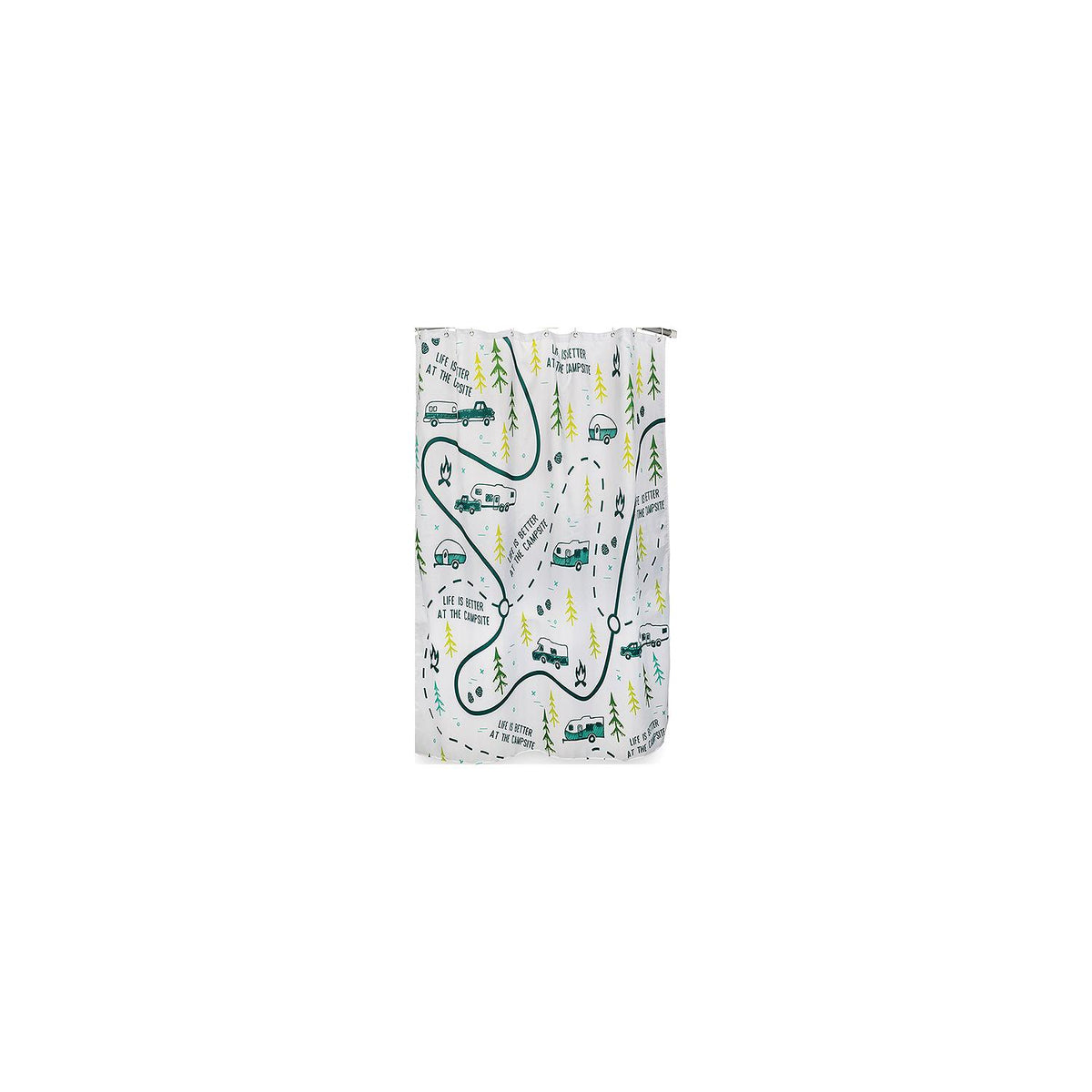 Camco 53245 RV Shower Curtain , White w/Map Design, 68" L x 54" W -Modern Boat Sales & Service