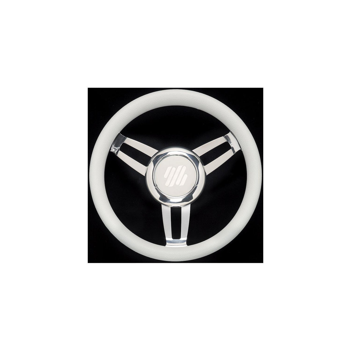 Foscari Steering Wheels, White Vinyl Chrome -Modern Boat Sales & Service