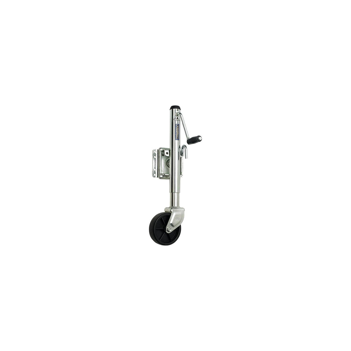 Fulton XP15L0101 12" Travel 1,500 lb Max Load Bolt Thru Swivel Jack with 8" Wheel, Zinc -Modern Boat Sales & Service