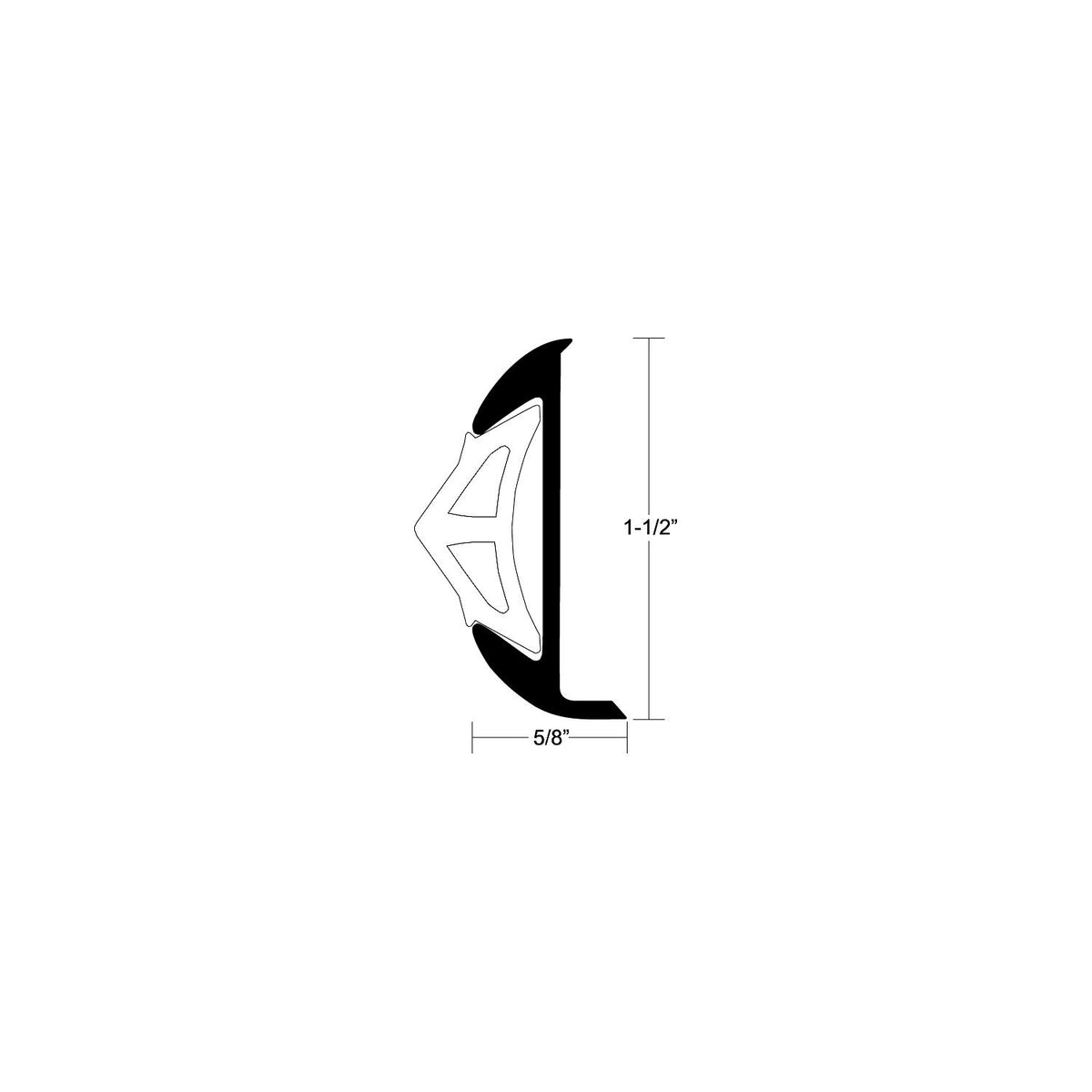 Alum Rub Rail 1-1/2" X 12' -Modern Boat Sales & Service