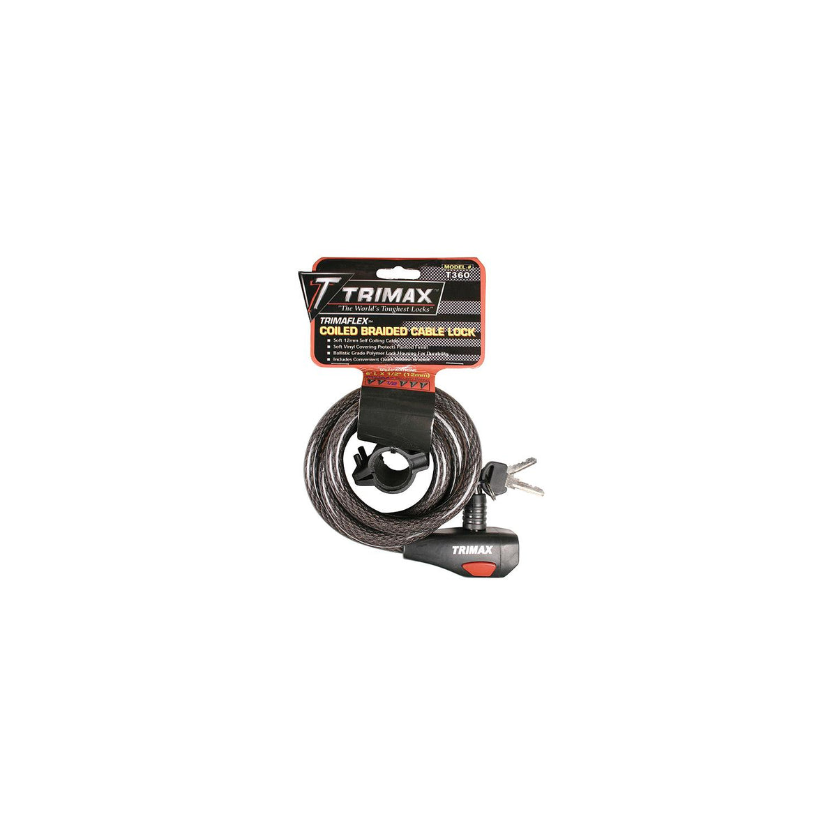 Trimax TKC126 Quadra-Braid 6 x 12mm Keyed Cable Lock -Modern Boat Sales & Service