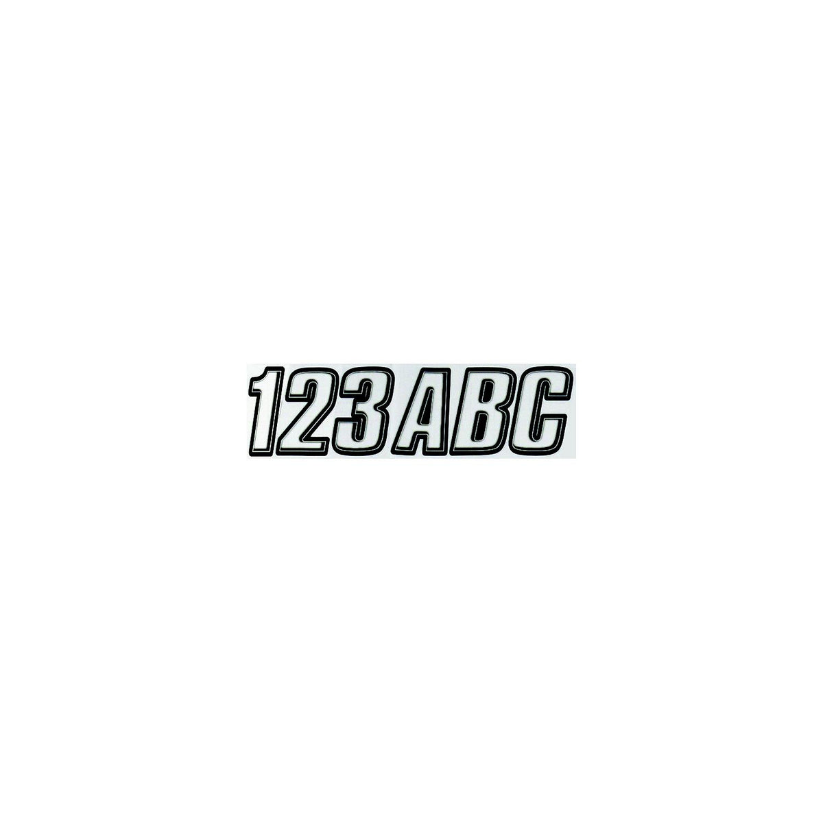 Hardline Series 800 Registration Kit, Block Style Solid Body With Bevel Effect, Contrasting Outline (Includes 4 Sets of 3" A-Z, 0-9) -Modern Boat Sales & Service