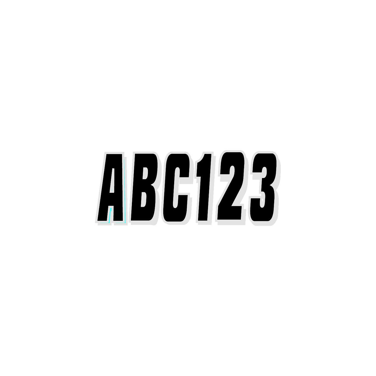 Hardline Series 320 Registration Kit, Solid Color Block Font With Drop Shadow (Includes 4 Sets of 3" A-Z, 0-9), Black/Silver -Modern Boat Sales & Service