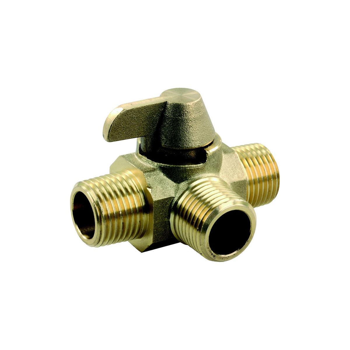 JR Products 62255 3 Way Brass 1/2" MPT x 1/2" MPT x 1/2" MPT RV Water Diverter Valve -Modern Boat Sales & Service