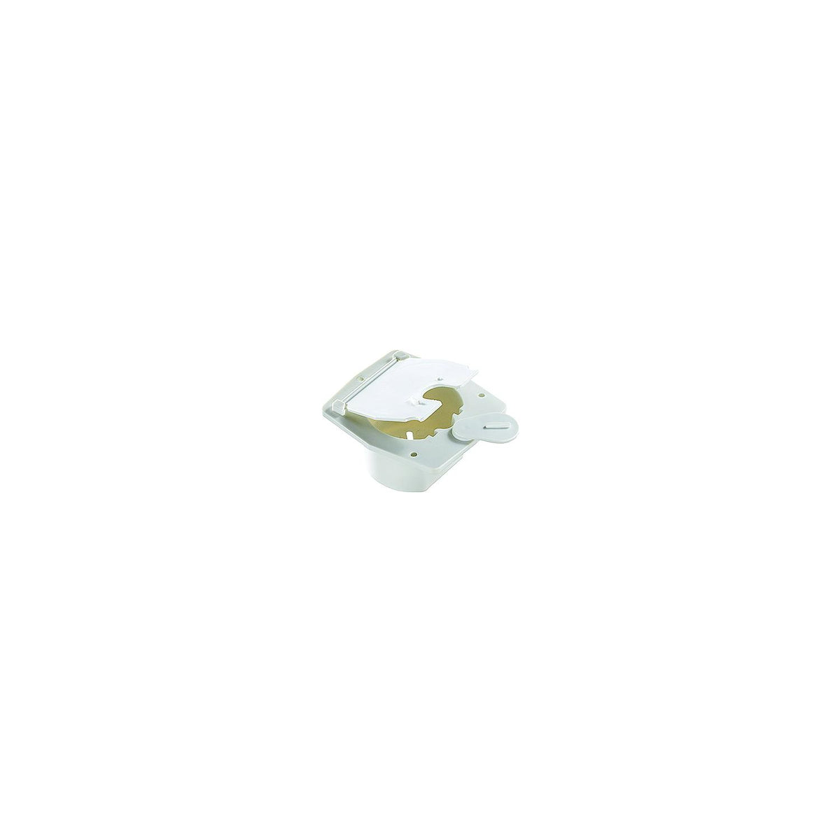 Basic Cable Hatch, Flat Sided, Polar White -- 4.2" x 3.9" x 2" (Replaceable Lid) -Modern Boat Sales & Service