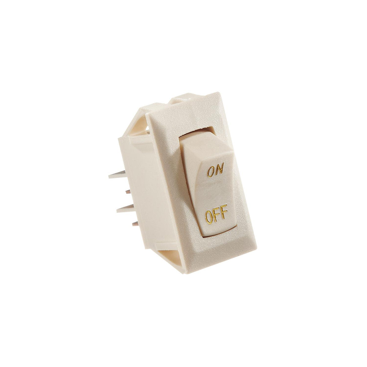 Ivory Rocker Switch w/Gold text, 10 A, On/Off - SPST - Cut-Out .550" x 1.125" -Modern Boat Sales & Service