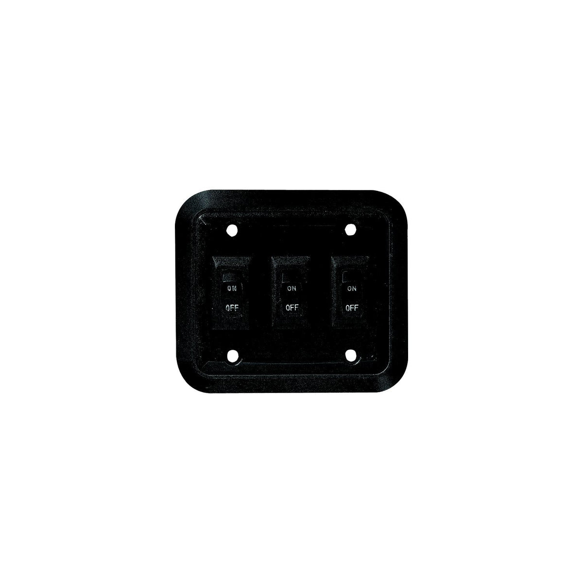 Wall Plate Switch, Black, Triple, 3.53" x 4", On/Off - SPST - Includes Raised Bezel, Plate and Switch -Modern Boat Sales & Service