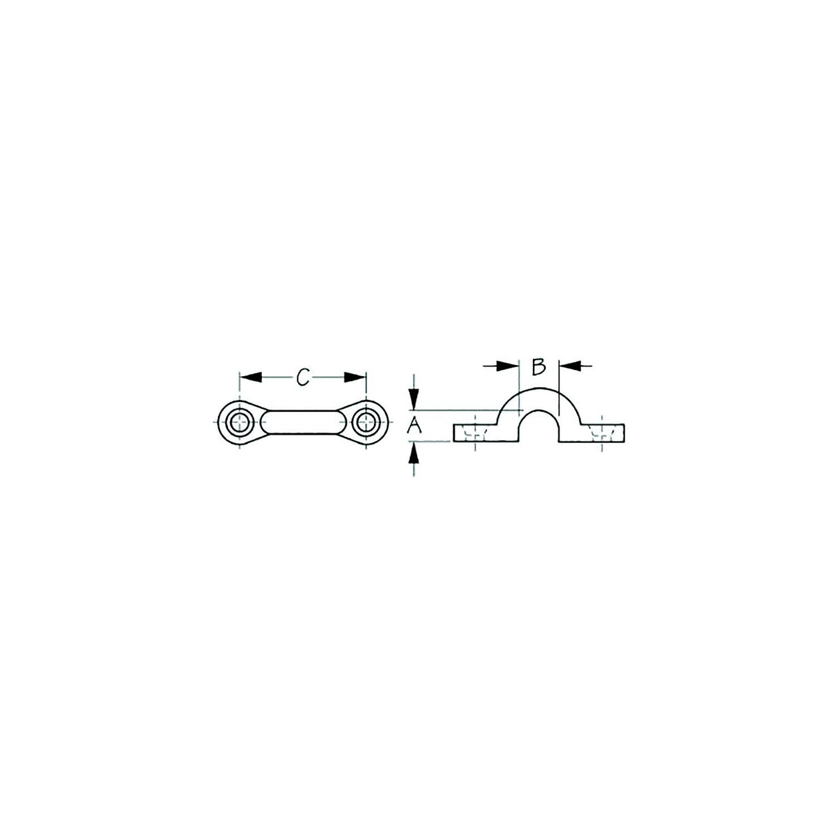 Sea-Dog 0812711 Pad Eye, A: 3/8" B: 1/2" C: 1-5/8" , Brass, #10 FH -Modern Boat Sales & Service