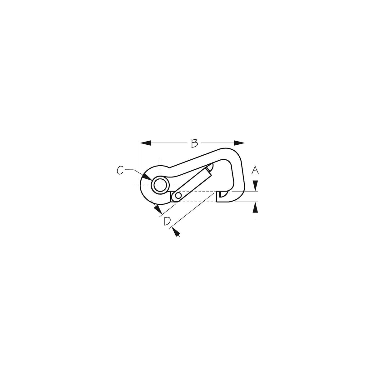 Sea-Dog 1501251 Asymmetrical Snap w/Eye Insert - Stainless, 4-3/4" -Modern Boat Sales & Service