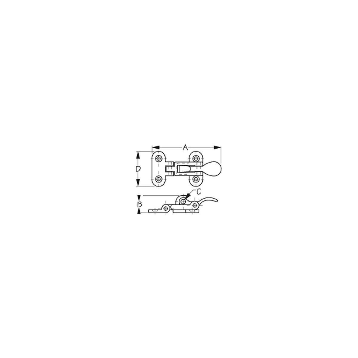Sea-Dog 2211001 Anti-Rattle Fastener, Stainless Steel, A: 3", B: 3/4" C:1/4", D: 1-1/2", #10 FH -Modern Boat Sales & Service