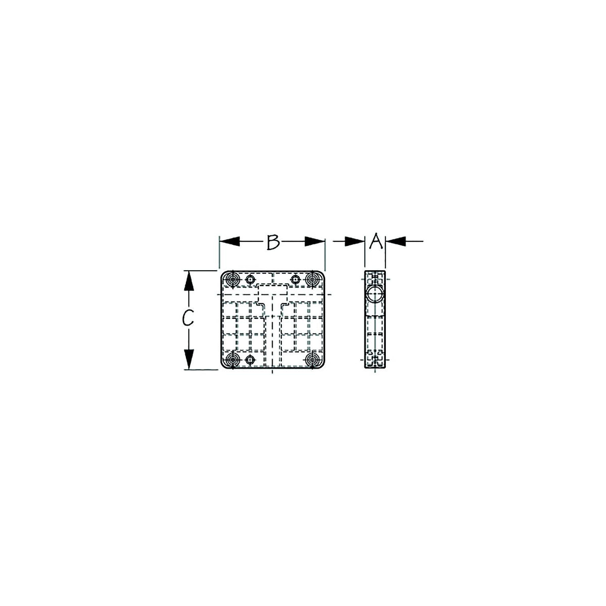 Sea-Dog 3271501 Rail Mount Motor Bracket, 8 HP (2-Cycle Only) A: 1-9/16", B: 6-11/16", C:6-11/16", White -Modern Boat Sales & Service