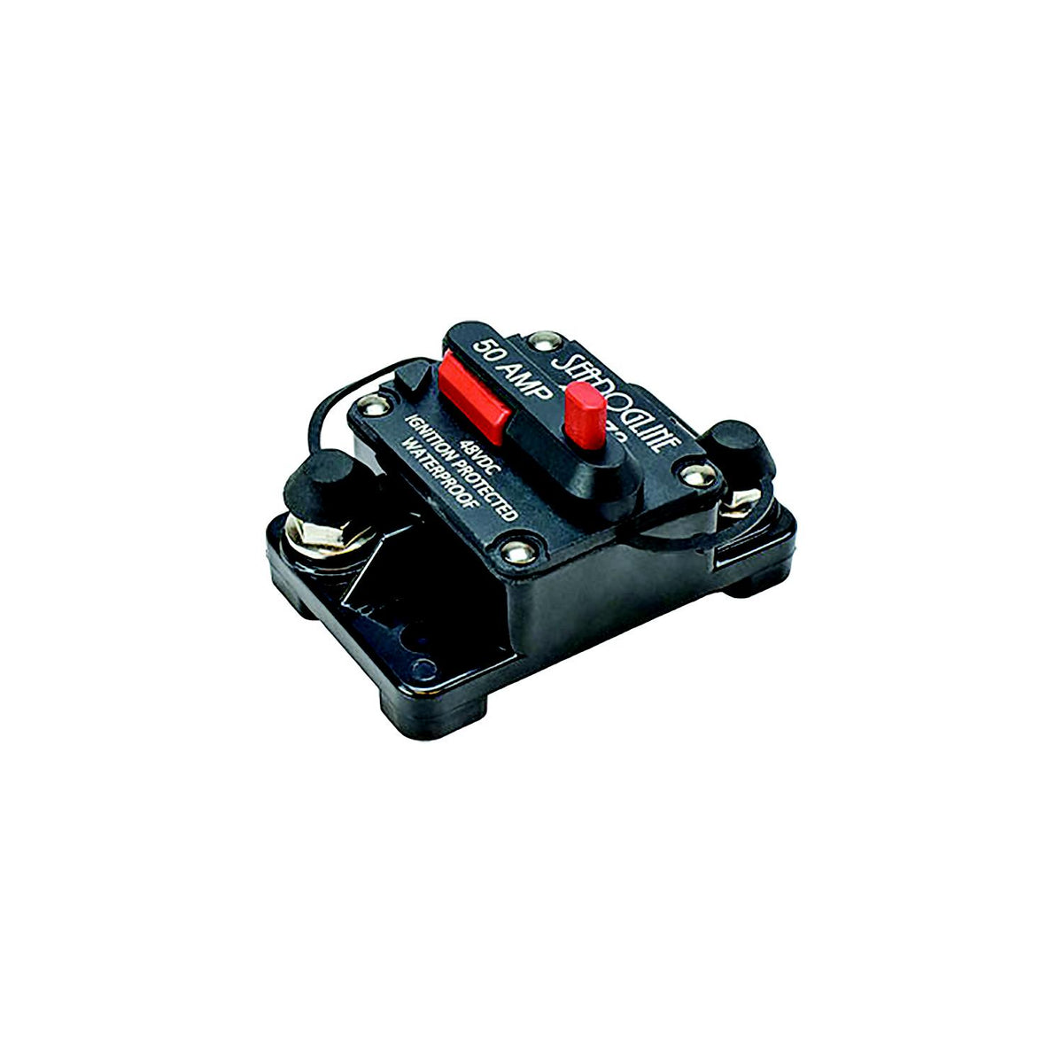 Sea-Dog 4208761 Hi-Amp Surface Mount Resettable Circuit Breaker, 80 amps, A=2-7/8" B=1-7/8" C=1-3/4" D=2-3/16" E=1-1/16", 48 Volts -Modern Boat Sales & Service