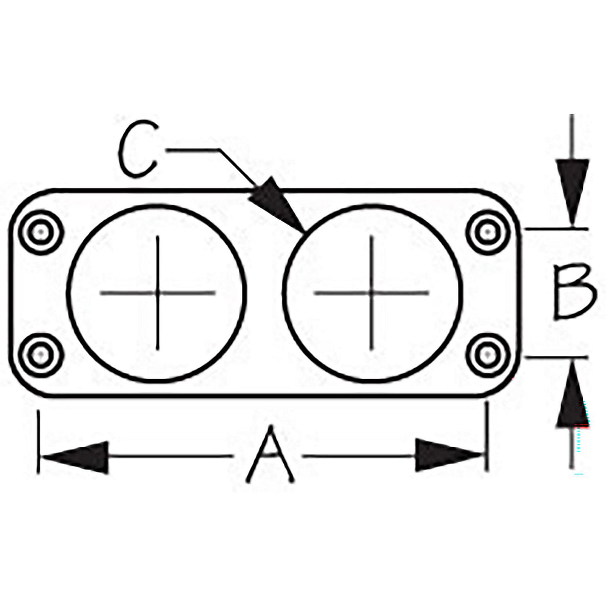 Sea-Dog, 426021, Front Mount Socket Panel, A: 1-7/8", C: 1-1/8", Black, Holes: 1, #8 FH -Modern Boat Sales & Service