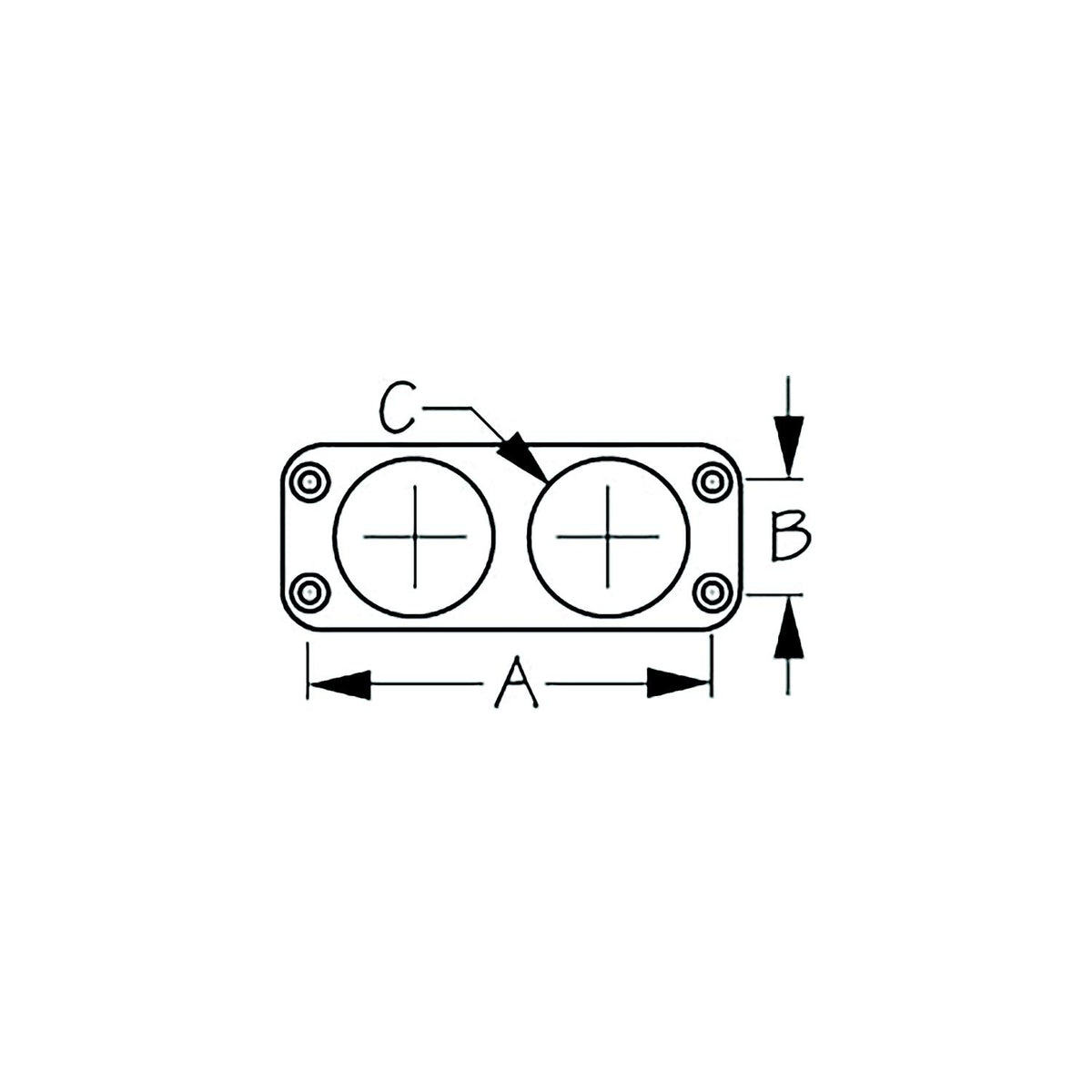 Sea-Dog, 4260321, Back Mount Socket Panel, A: 3-1/2", B: 1", C: 1-1/8", Black, Holes: 2, #8 FH -Modern Boat Sales & Service