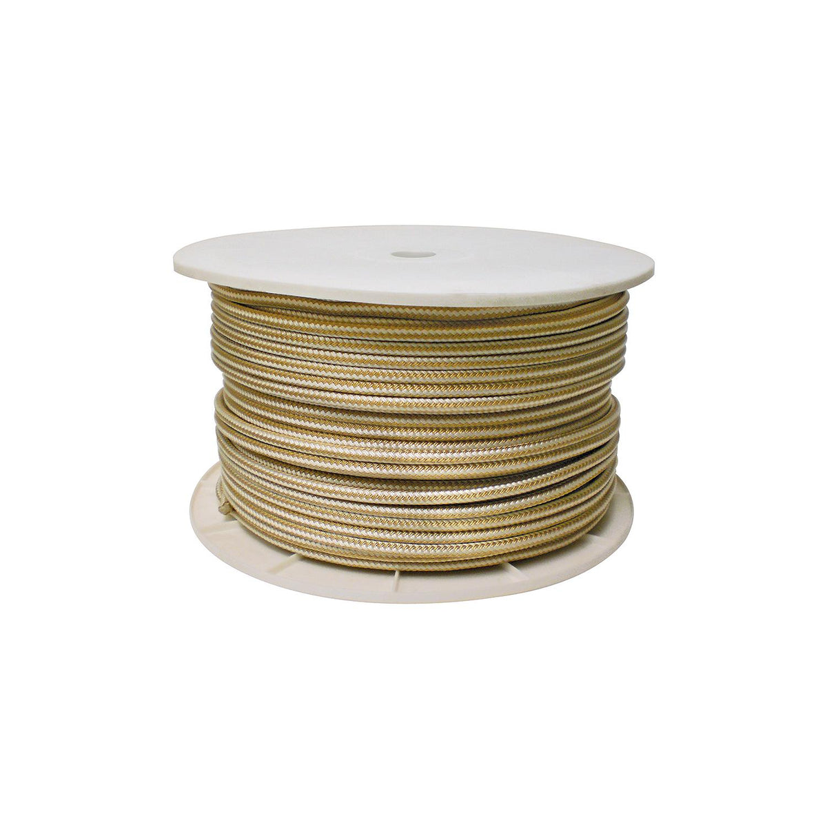 Seachoice Double Braid Nylon Rope Spool, 3/8 in. x 600 ft, Gold and White -Modern Boat Sales & Service