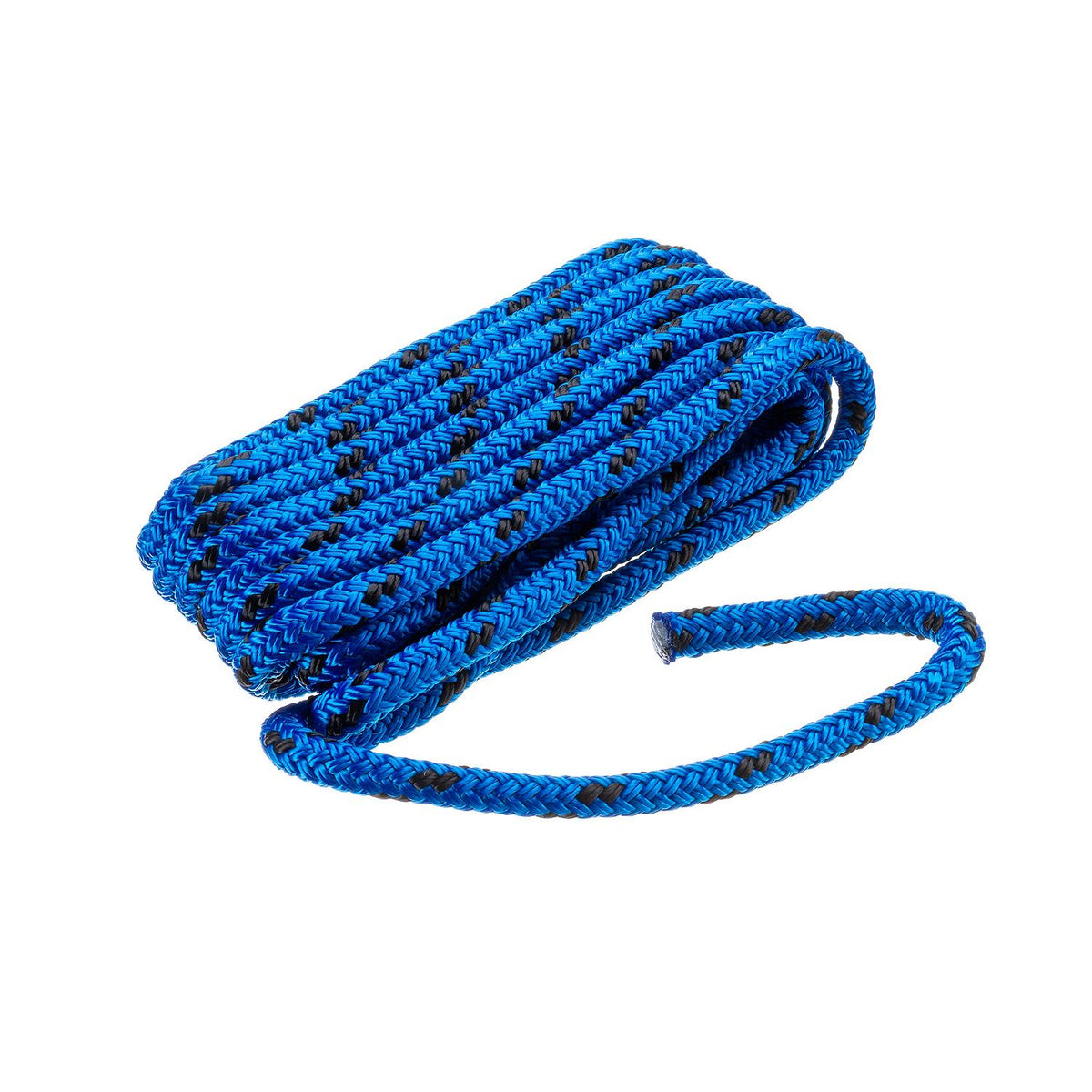 Seachoice 42411 High Quality Dock Rope for Boating - Double-Braid MFP Dock Line, ⅜-Inch x 15 Feet, Blue/Black -Modern Boat Sales & Service