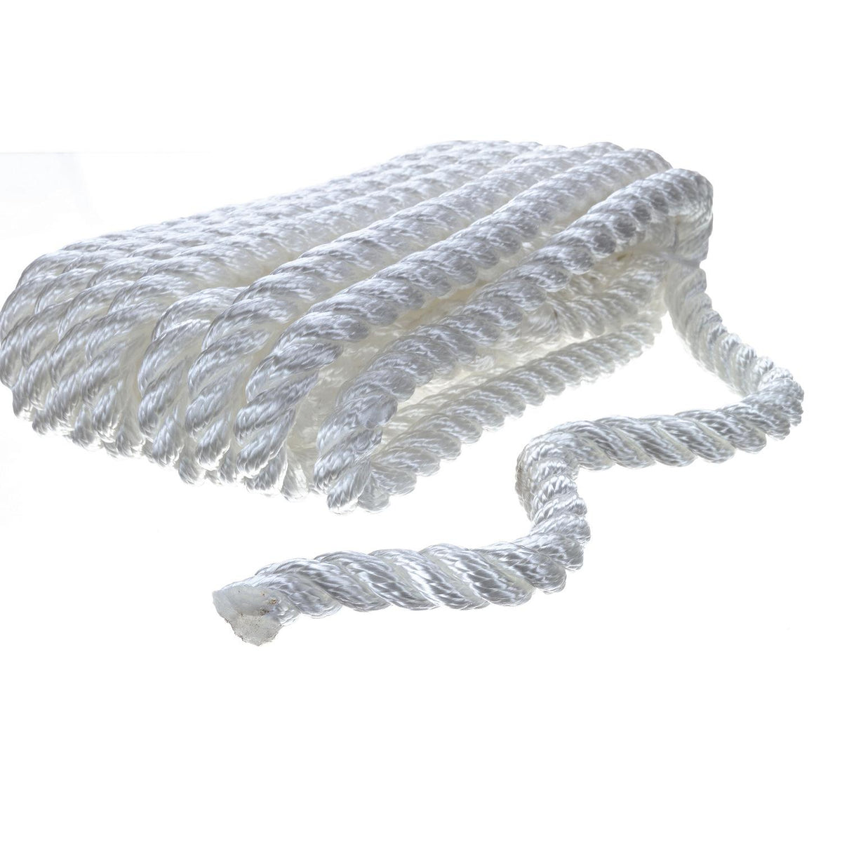 Seachoice High Quality Dock Rope for Boating - 3-Strand Twisted Nylon Dock Line, ½-Inch x 20 Feet, White -Modern Boat Sales & Service