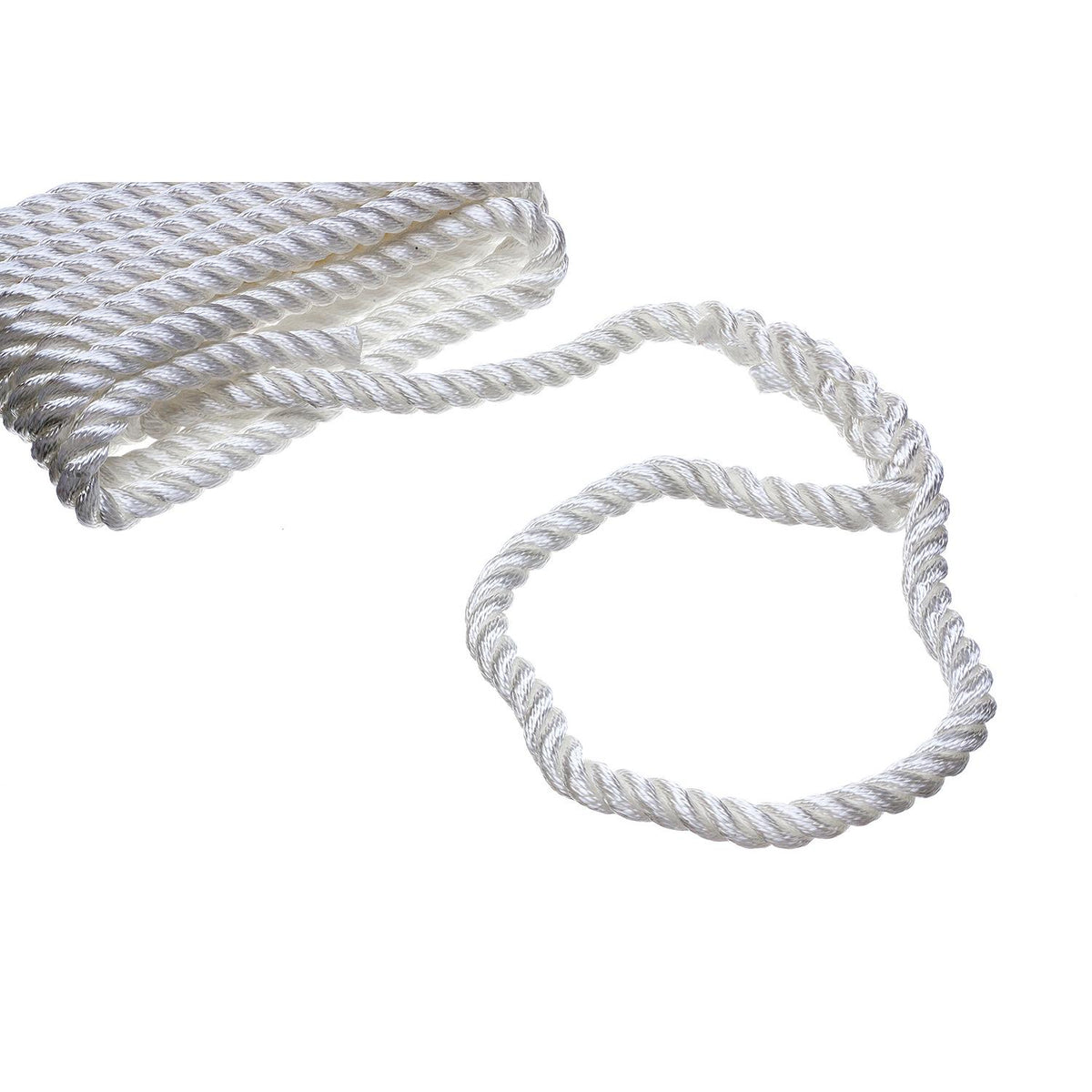 Seachoice High Quality Dock Rope for Boating - 3-Strand Twisted Nylon Line, ¾-Inch x 25 Feet, White -Modern Boat Sales & Service
