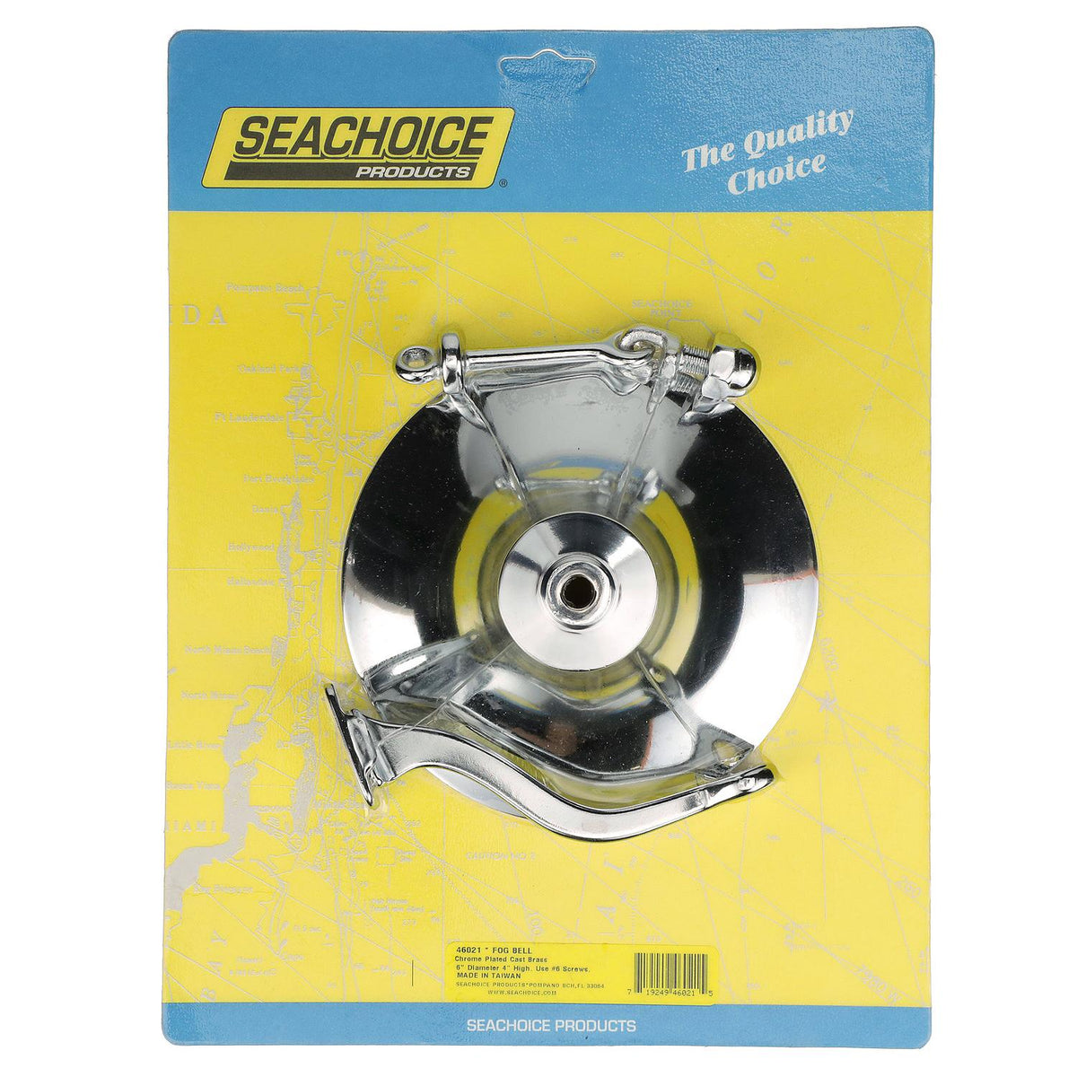 Seachoice Marine Fog Bell, 6 In. Diameter, Triple Chrome-Plated Cast Brass -Modern Boat Sales & Service