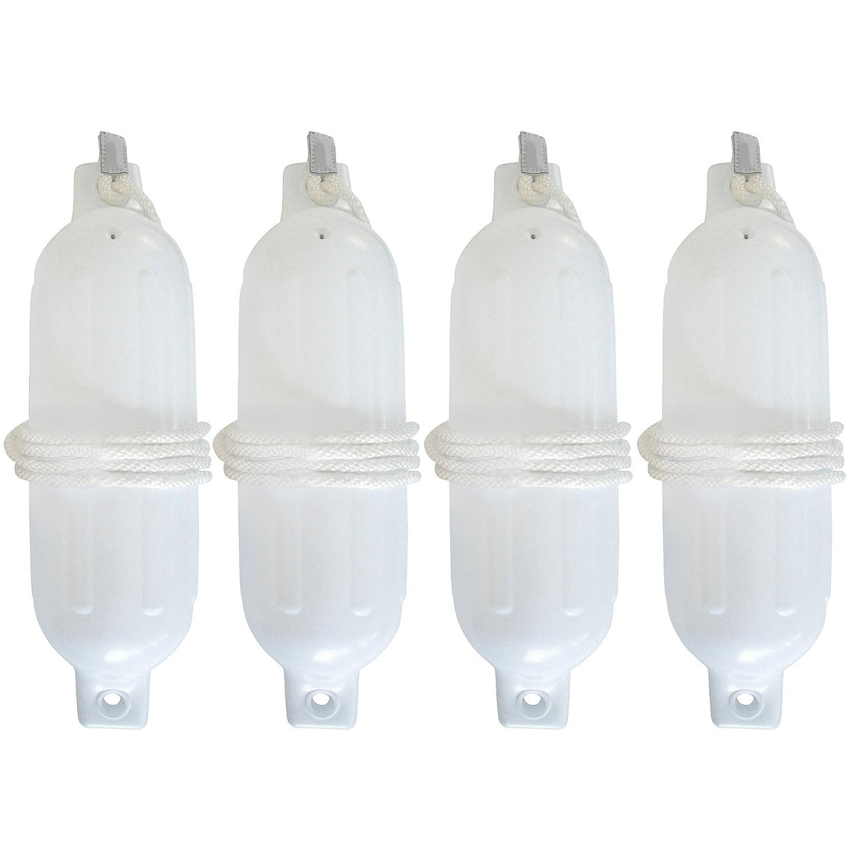 Seachoice 79291 Twin Eye Ribbed Fender Kit (Includes 4ea 4.5" x 16" White Fenders and 4 Matching 1/4 x 5' Fender Lines) -Modern Boat Sales & Service