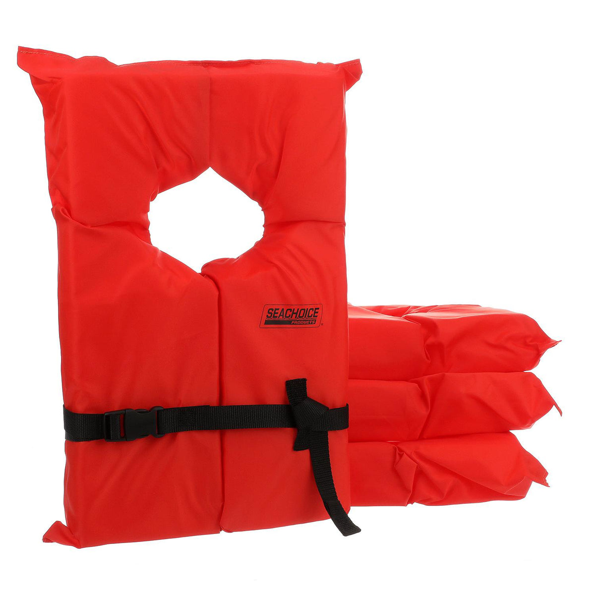 Seachoice Life Vest, Type II Personal Flotation Device, Orange, Adult, 4-Pack w/ Bag -Modern Boat Sales & Service