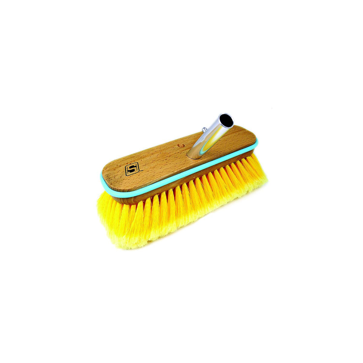 Seachoice 90463 Deck Brush with Bumper - Wood, Size: 10", Soft (Yellow Poly) -Modern Boat Sales & Service
