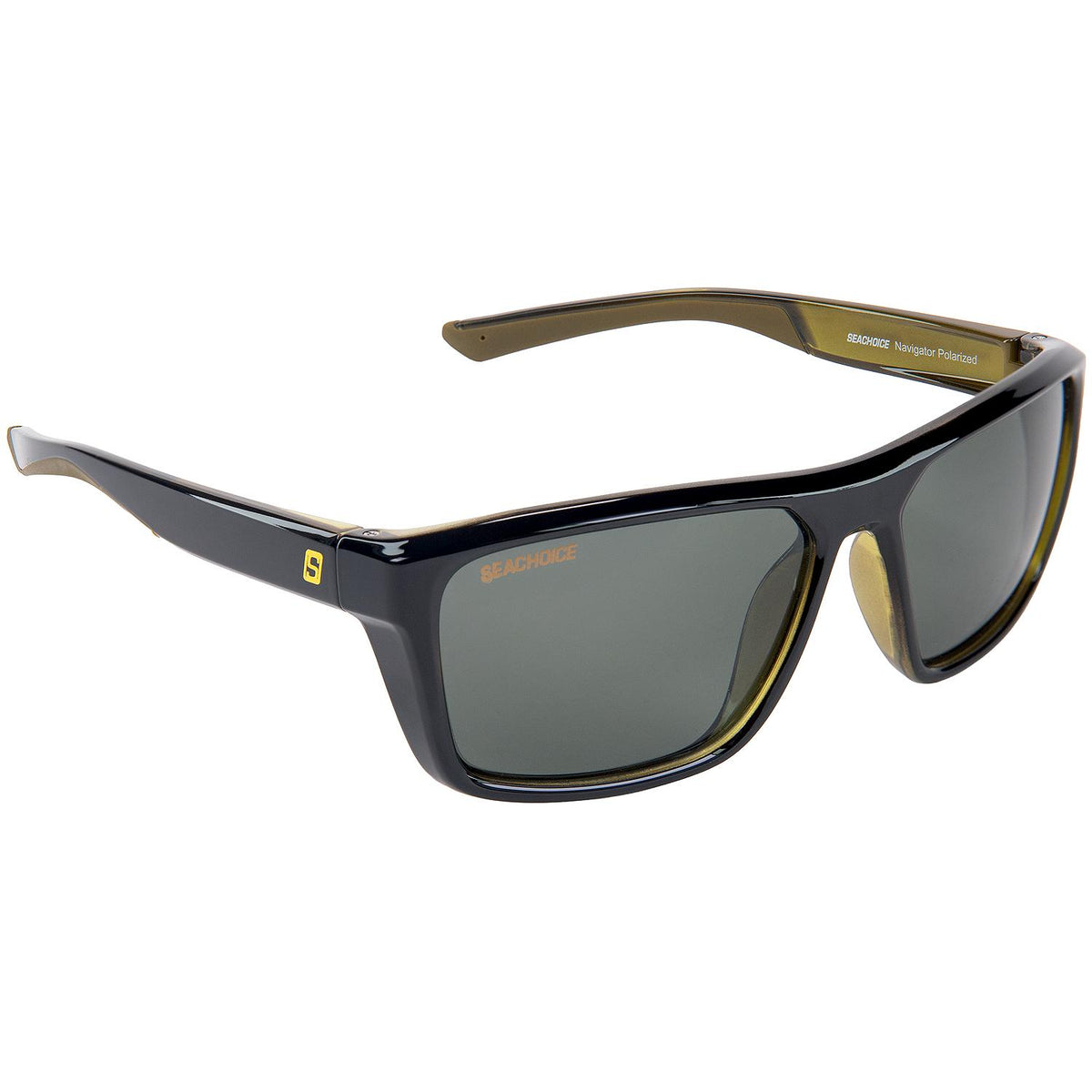 Seachoice 98814 "Navigator" Polarized Sunglasses, Frame: Shiny Black/Green Backspray, Lens: Grey -Modern Boat Sales & Service