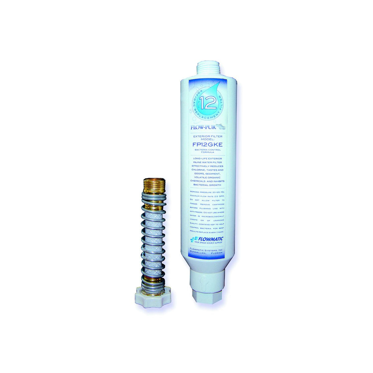 Flow-Pur FP12GKE RV Inline Exterior Water Filter with Garden Hose Fittings -Modern Boat Sales & Service