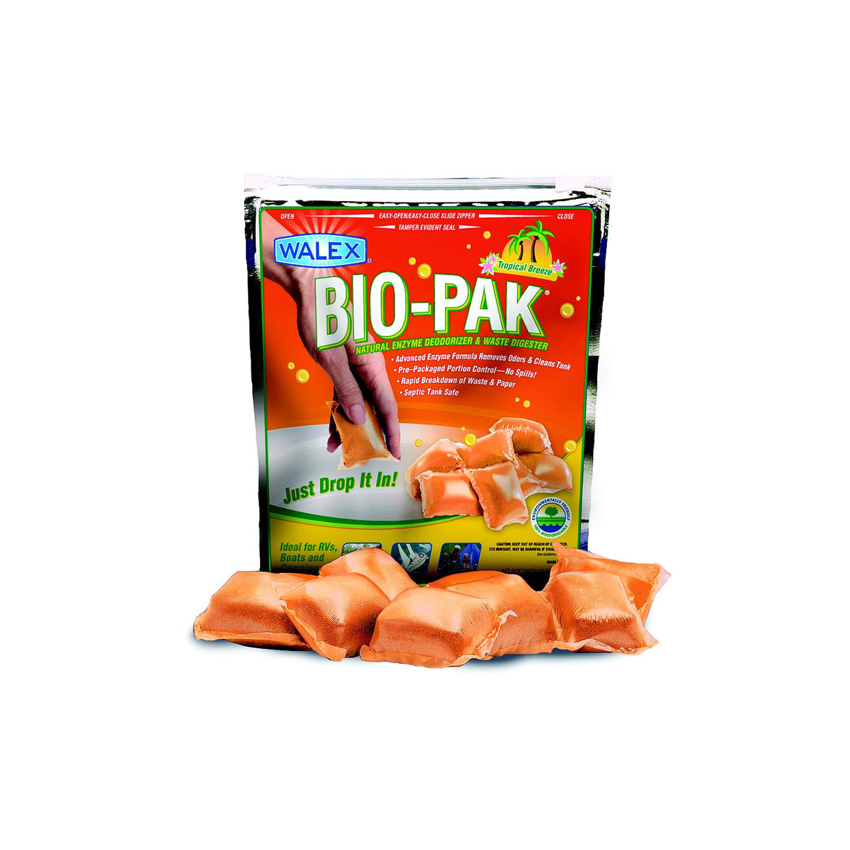 Walex BIOTROPBG Bio-Pak® Tropical Breeze Holding Tank Deodorizer, 10/Pk -Modern Boat Sales & Service