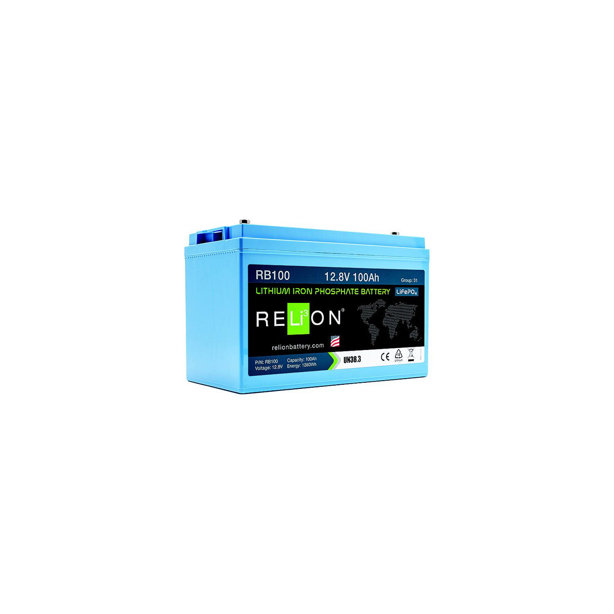 RELiON RB100HP LiFePO4 Lithium Iron Phosphate 12V Battery, Group 31 -Modern Boat Sales & Service
