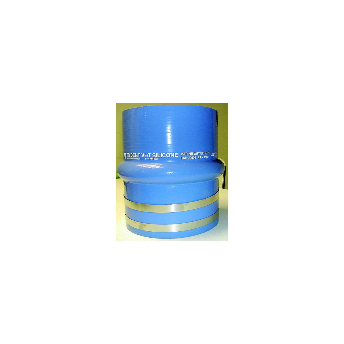 Blue Silicone "VHT" Single Hump Hose w/T-Bolt Clamps, 8" -Modern Boat Sales & Service