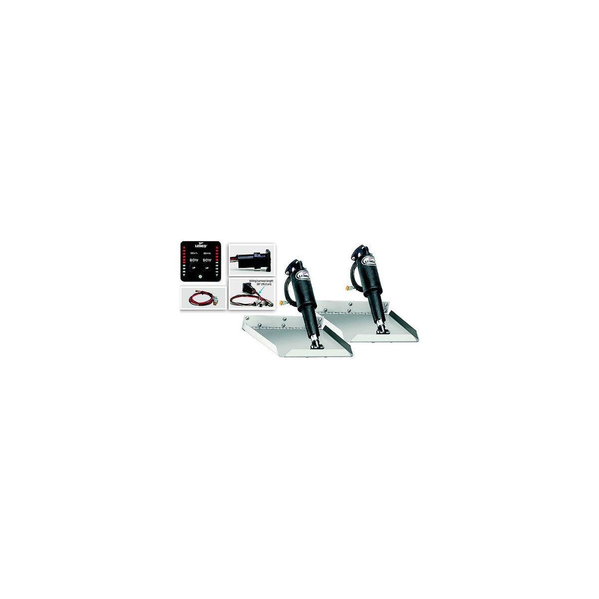 12" x 12" Edge Mount Electric Trim Tab Kit w/LED Indicator Switch -Modern Boat Sales & Service