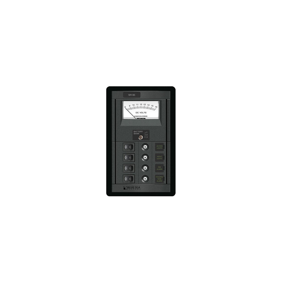 Blue Sea Systems 1459 4 Position Switch CLB + Meter Vertical Panel -Modern Boat Sales & Service