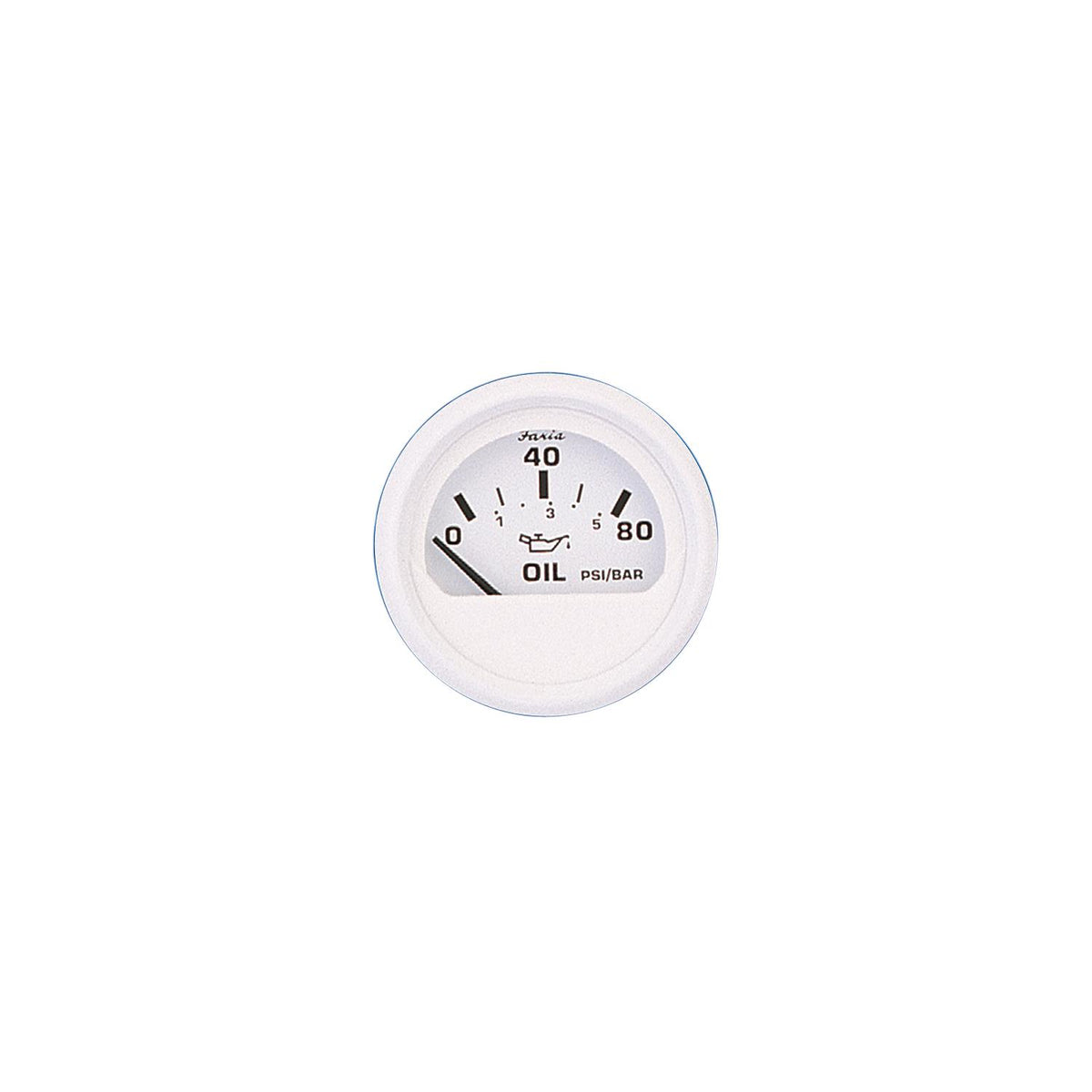 Faria Dress White 2" Oil Pressure Gauge 80 PSI -Modern Boat Sales & Service