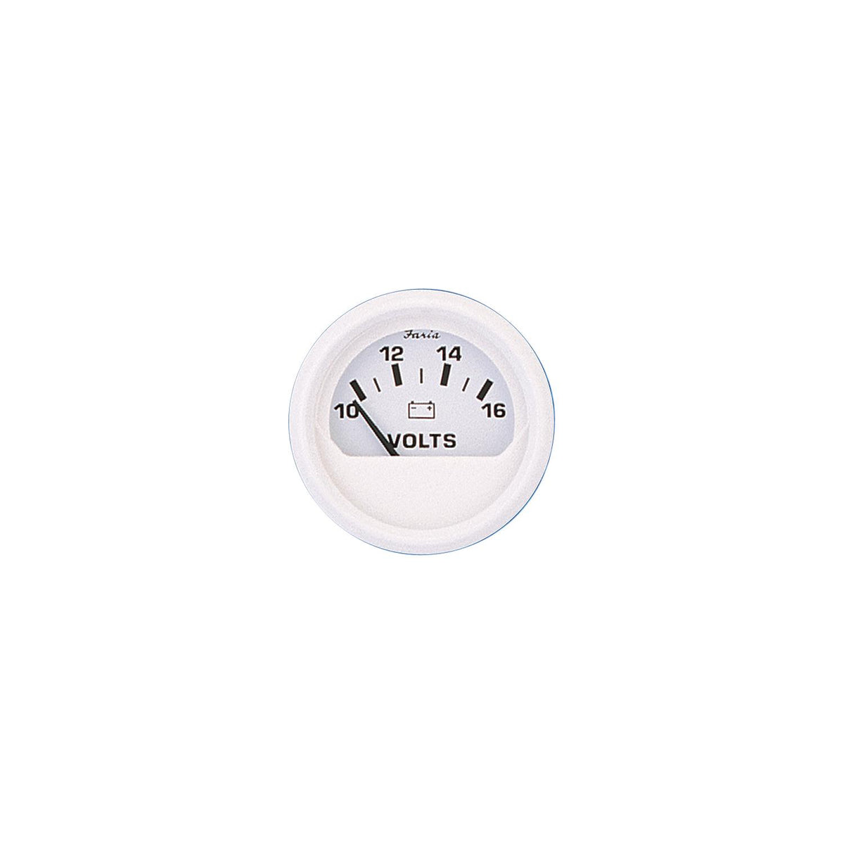 Faria Dress White 2" Voltmeter Gauge (10-16 VDC) -Modern Boat Sales & Service