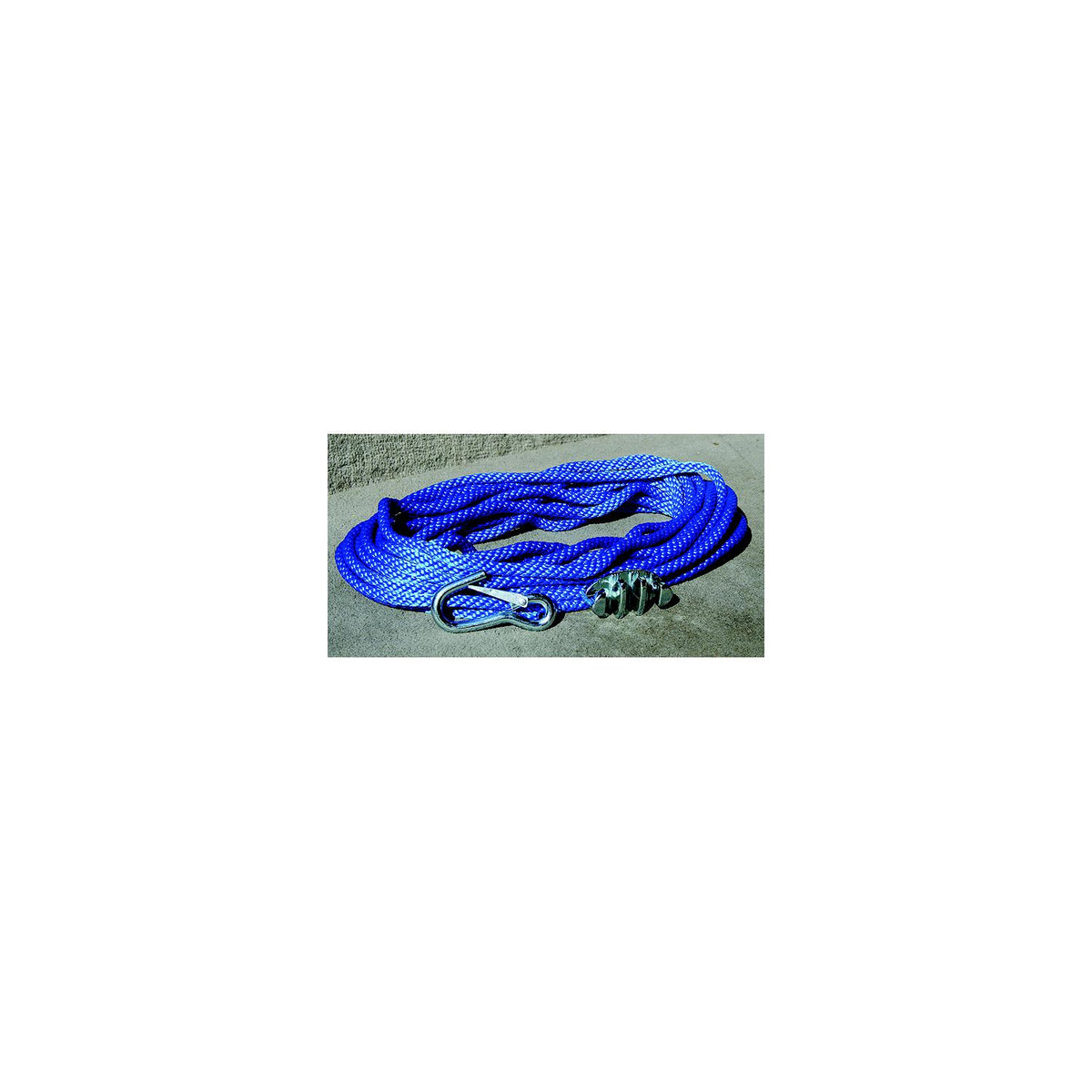 Panther Blue Polypropylene 3/8" Anchor Rope Includes No-Tie Rope Cleat and Snap Hook -Modern Boat Sales & Service