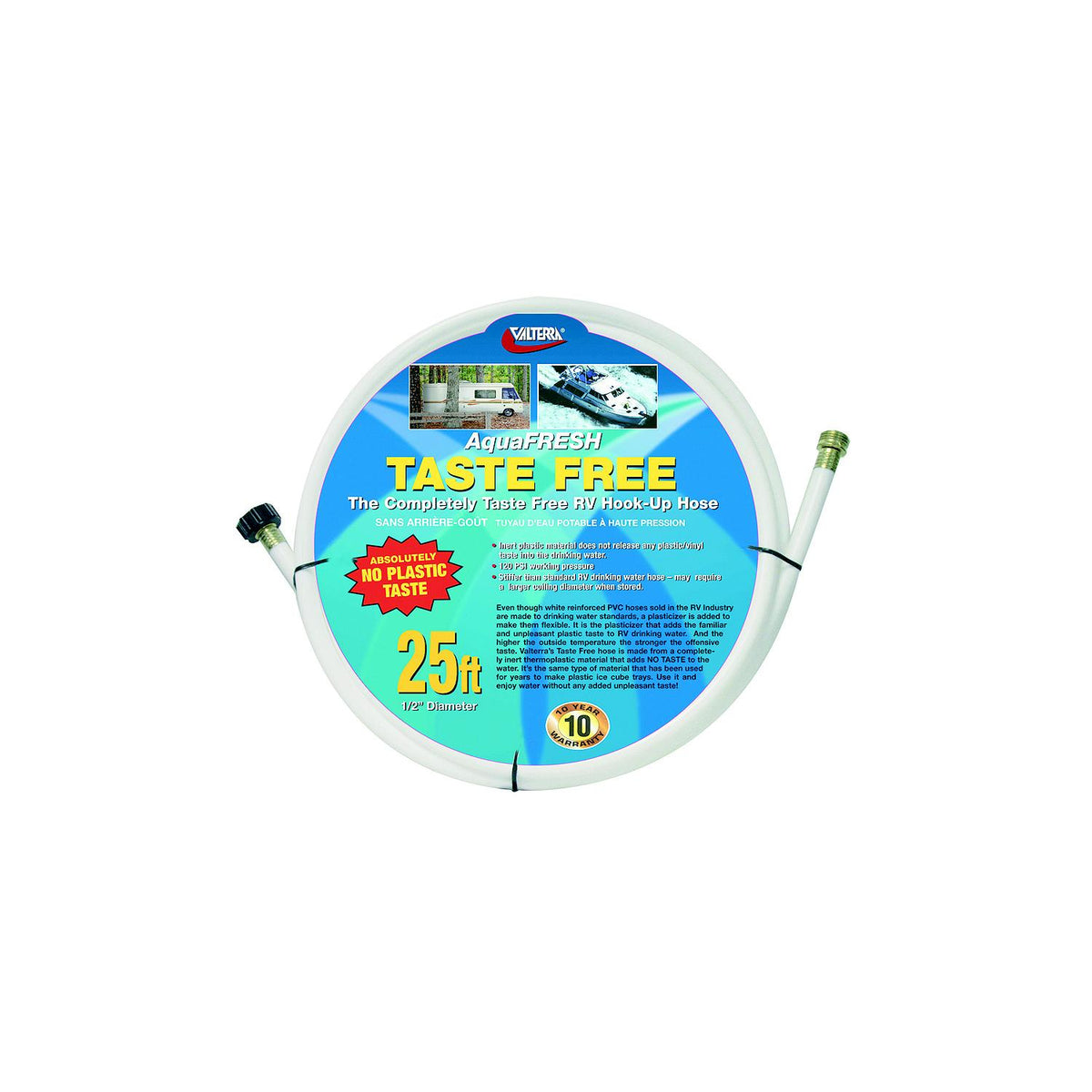 Valterra W01-0004 White 120 PSI 1/2" x 25' Taste Free RV Drinking Water Hose -Modern Boat Sales & Service