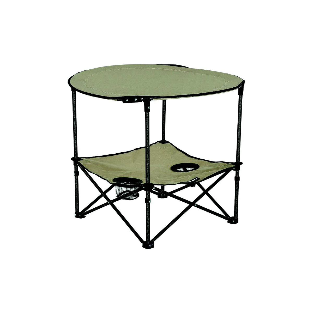 Lippert 2023053721 Lippert Two-Tier Folding Camping Table - Sand, 4.3" x 14.6" x 27.4" Folded , 80 lbs. -Modern Boat Sales & Service