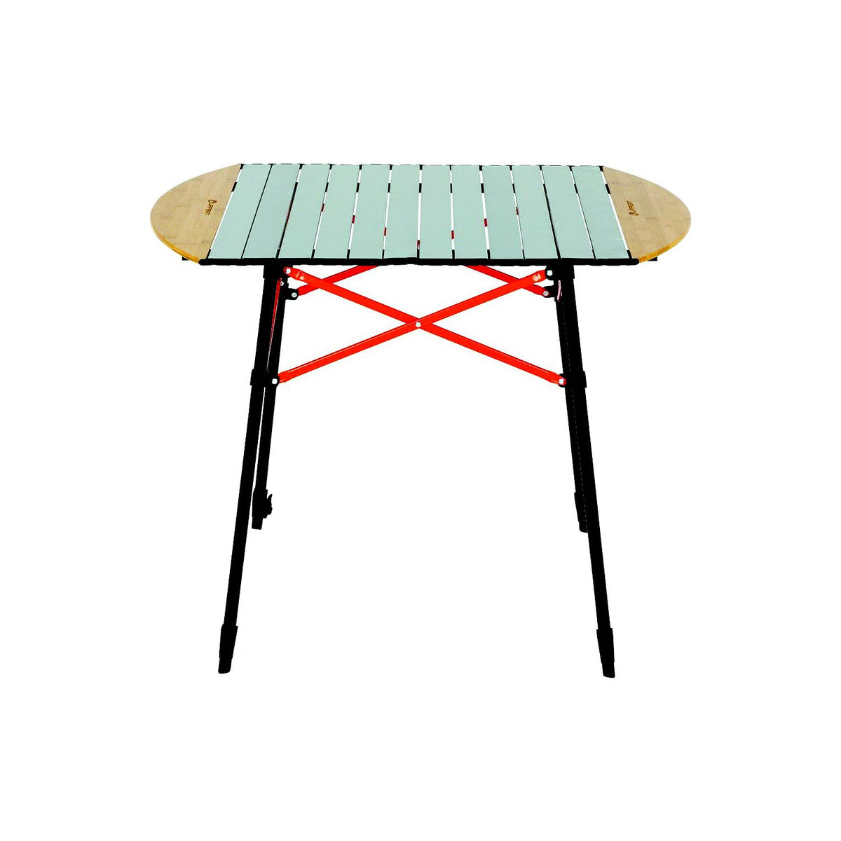 Lippert 2023053727 Roll Top Camping Table - Bamboo & Hammer Grey, 31.5" x 8.7" x 4.7" Folded, 80 lbs. -Modern Boat Sales & Service