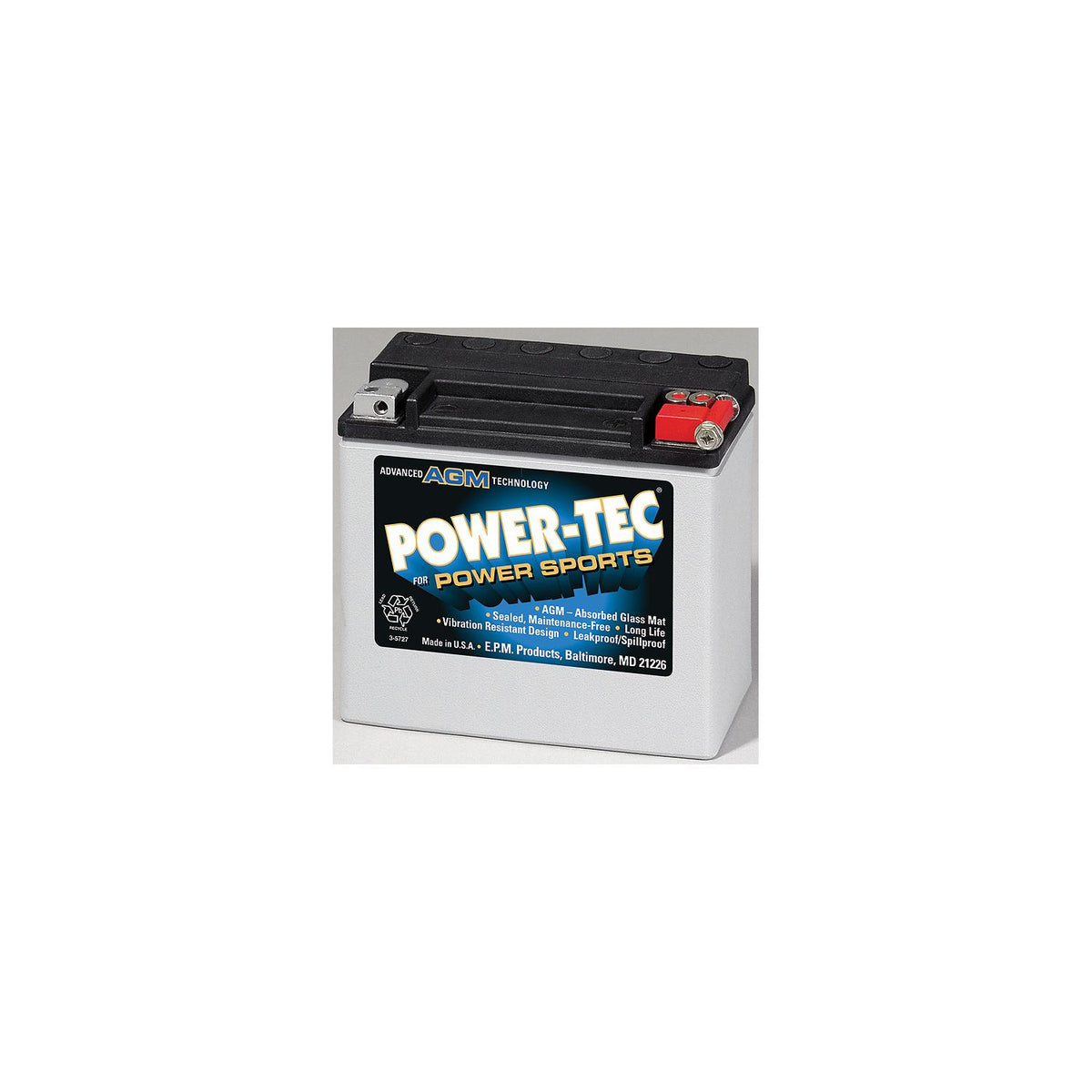 Power-Tec PWC AGM Battery, 19 Amp 400MCA -Modern Boat Sales & Service
