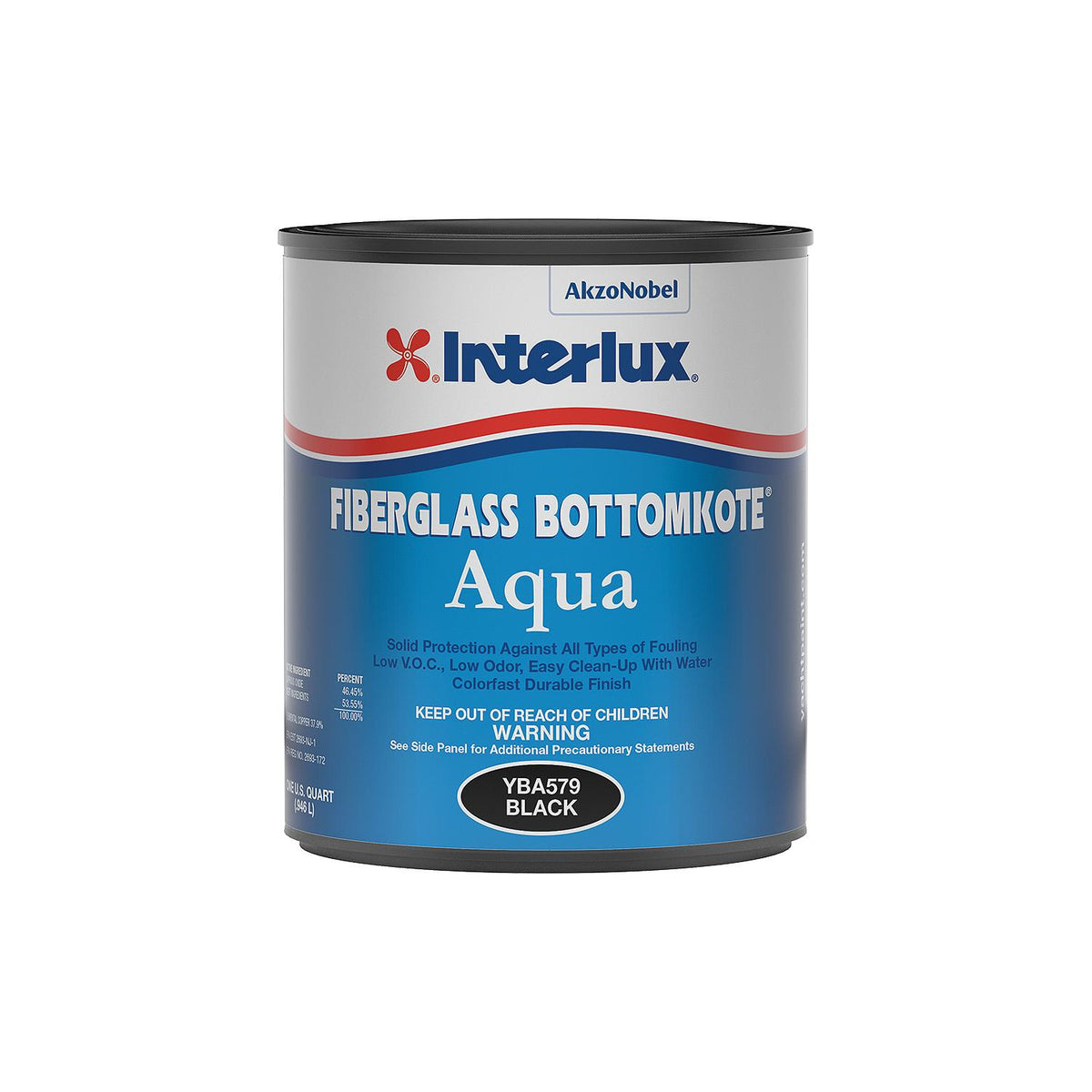 Interlux YBA579Q Fiberglass Bottomkote® Aqua, Black, Qt. -Modern Boat Sales & Service