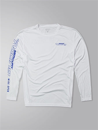 * 603822 Offshore LS Protector Tee/Medium White/Mercury Shirt/325G -Modern Boat Sales & Service