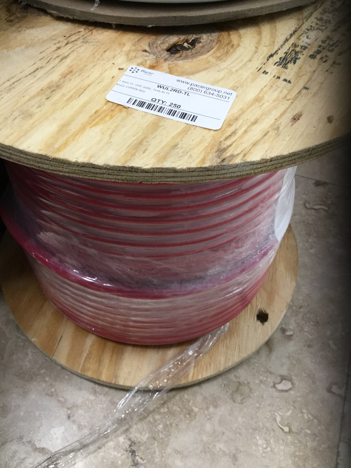 WUL2RD-TL 2AWG UL 105C 600V, 7X95/30 Tinned Copper RED Per Foot -Modern Boat Sales & Service