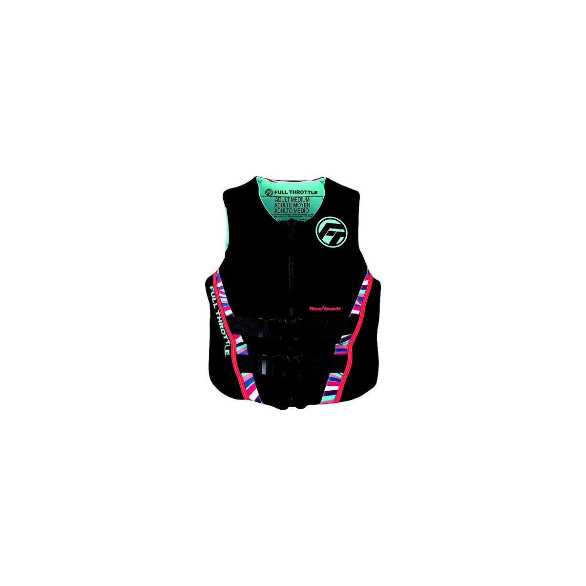 Full Throttle 14250010585022 Women's Adult Rapid-Dry Flex Back Vest, Pink, XL. -Modern Boat Sales & Service