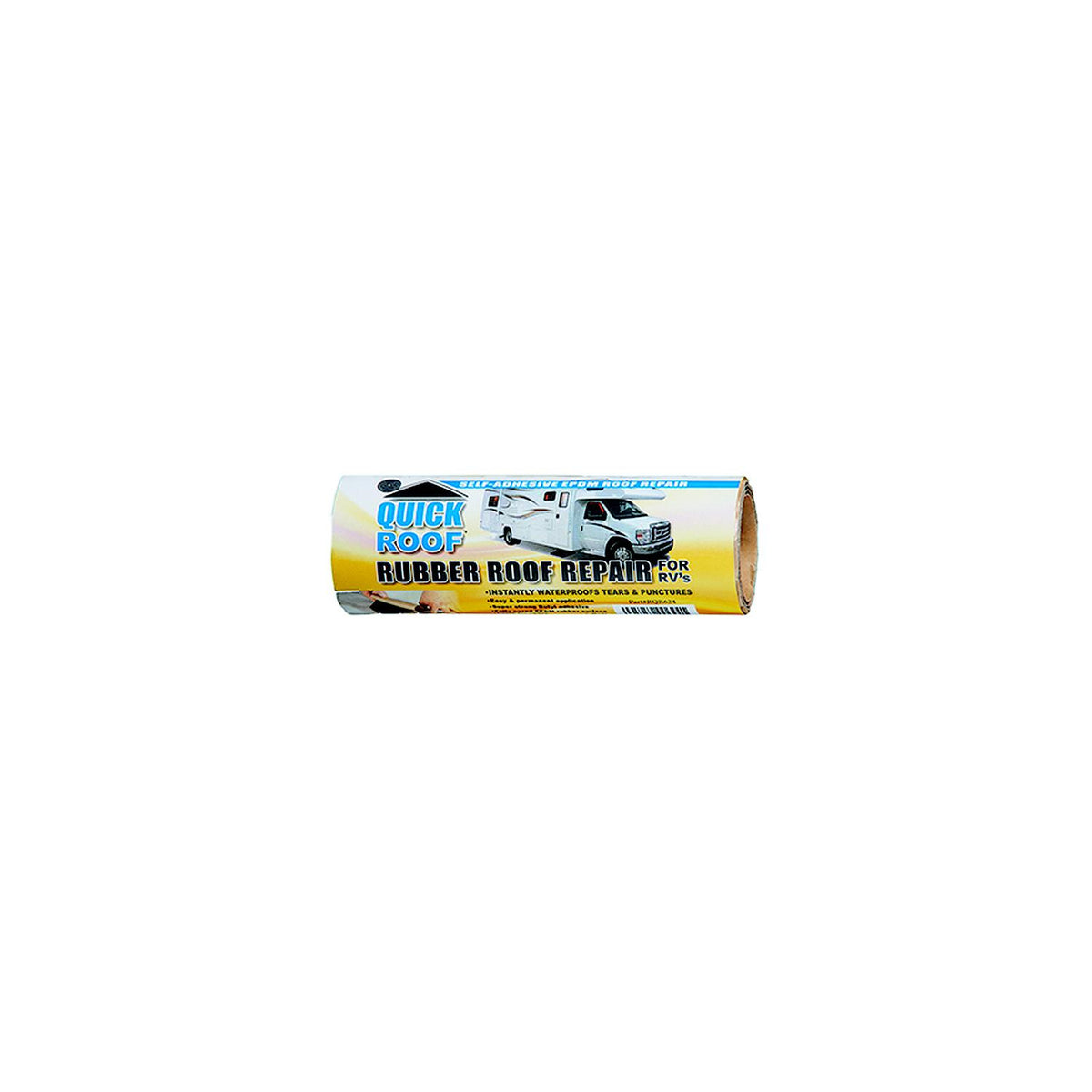 CoFair Products, Inc - Quick Roof RQR624 Instant Waterproofing For Rubber Roofs, Black Adhesive/White EPDM, 6" x 24" -Modern Boat Sales & Service